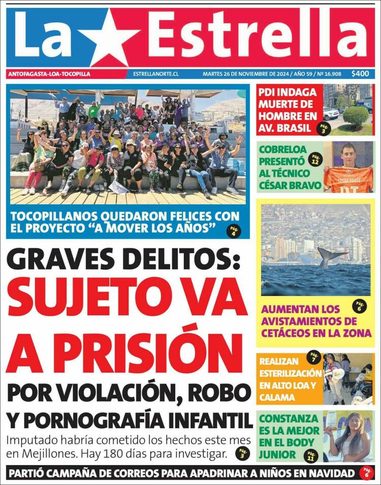 Portada de La Estrella del Norte (Chile)