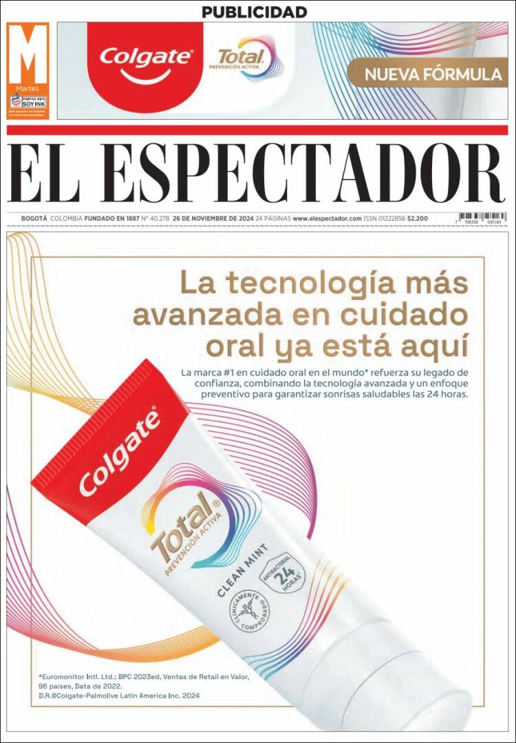 Portada de El Espectador (Colombia)