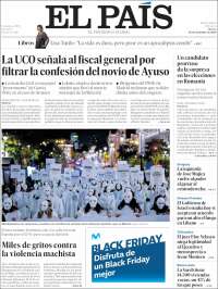 Portada de El País (España)