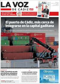 Portada de La Voz de Cádiz (España)