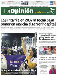 Portada de La Opinión de Málaga (España)