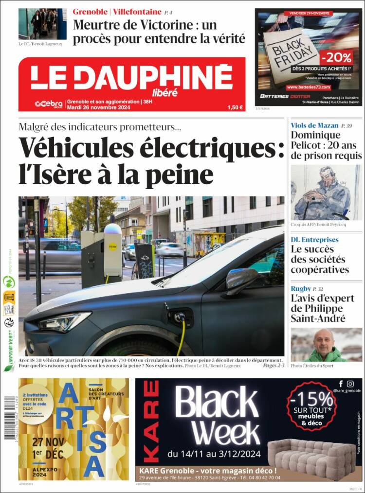 Portada de Le Dauphiné Libéré (Francia)