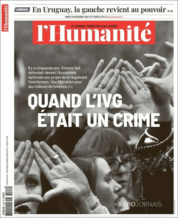 Portada de l'Humanite (Francia)