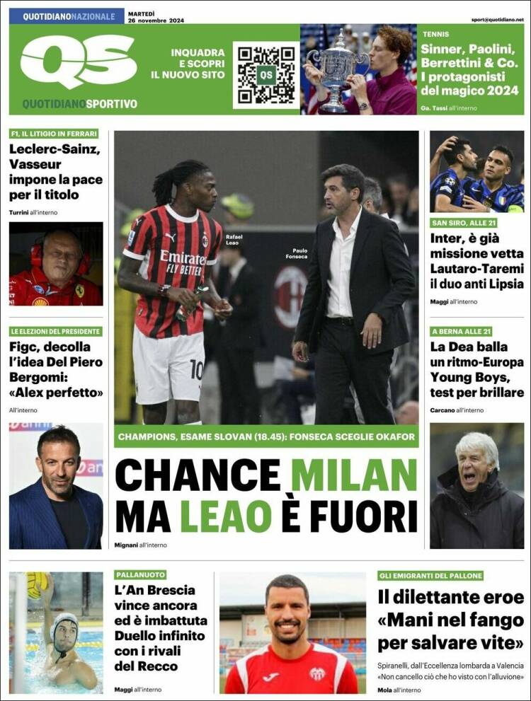 Portada de Quotidiano Sportivo (Italia)