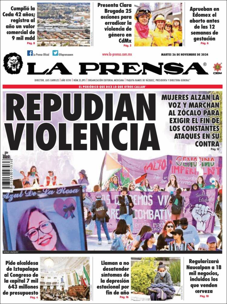 Portada de La Prensa (México)