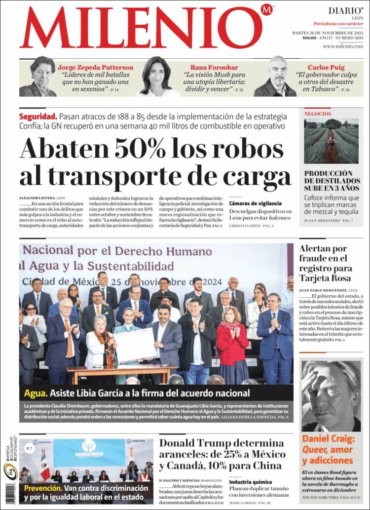 Portada de Milenio de León (México)