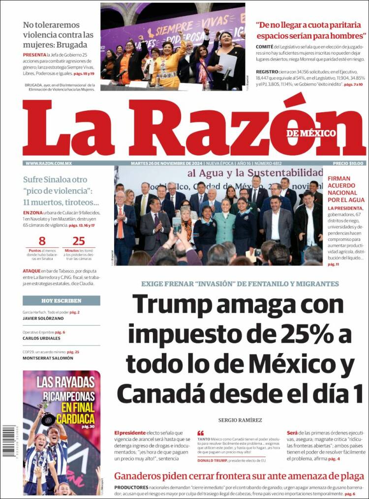 Portada de La Razón (México)