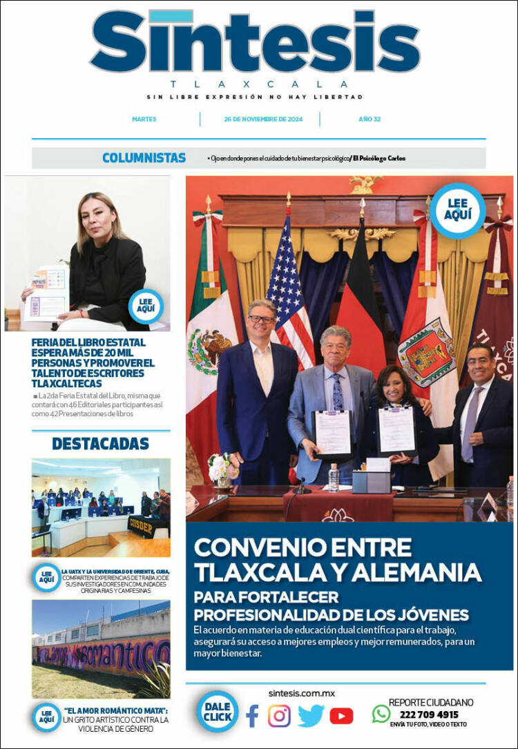 Portada de Síntesis de Tlaxcala (México)