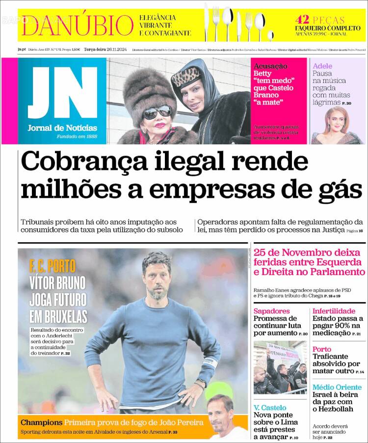 Portada de Diário de Noticias (Portugal)