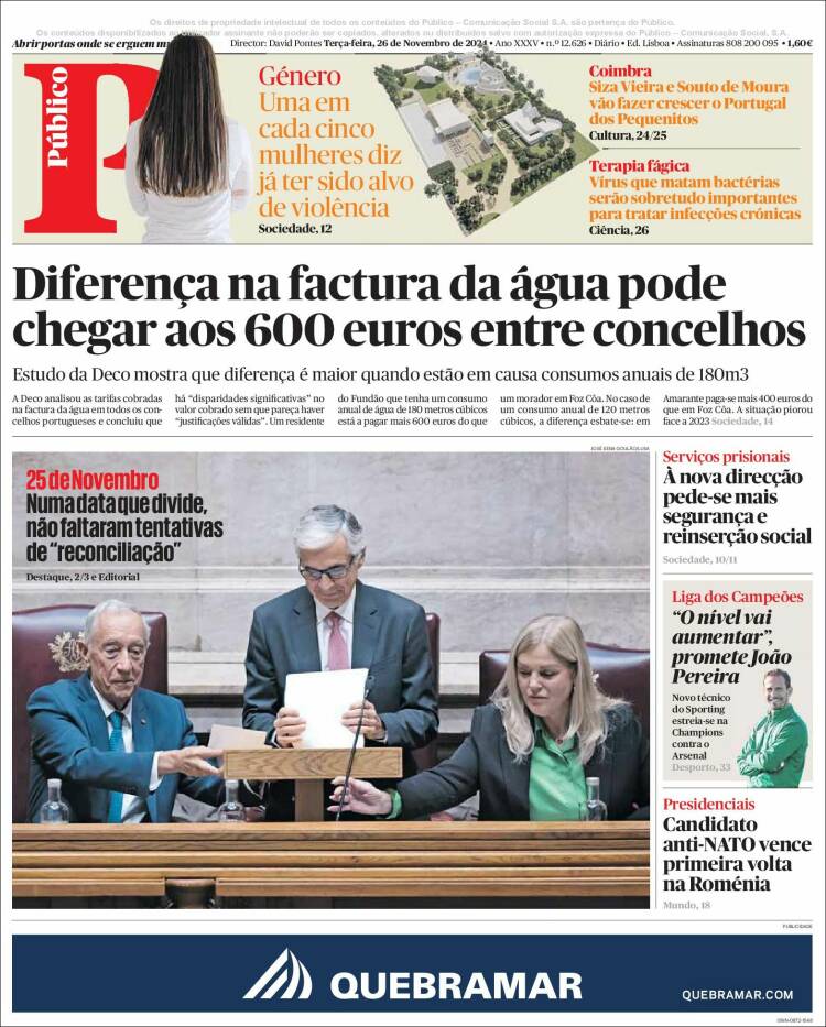 Portada de Público (Portugal)