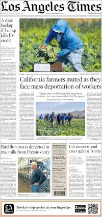 Portada de Los Angeles Times (USA)