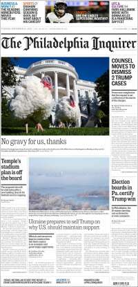 Portada de Philadelphia Inquirer (USA)