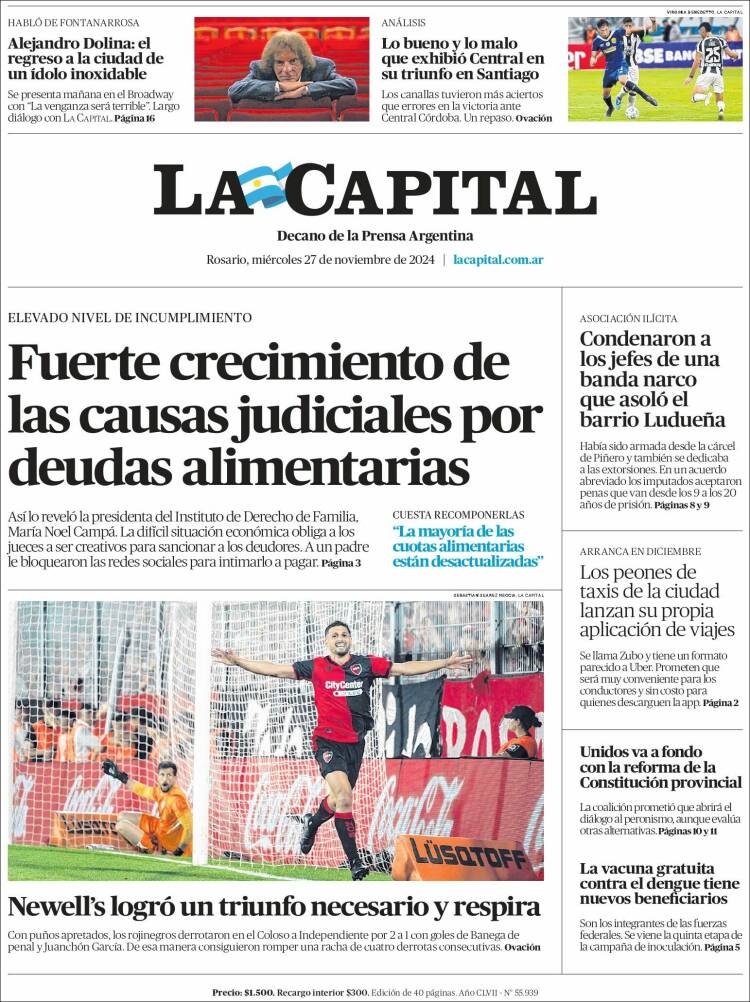 Portada de La Capital - Rosario (Argentina)