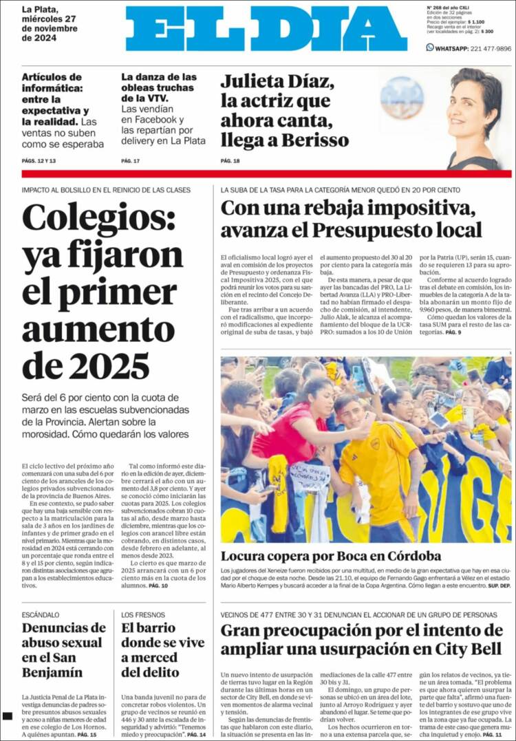 Portada de El Día de la Plata (Argentina)