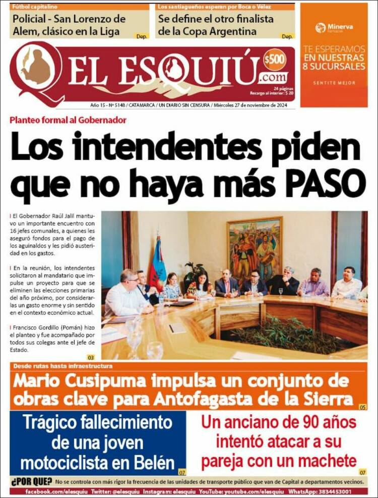 Portada de El Esquiu (Argentina)