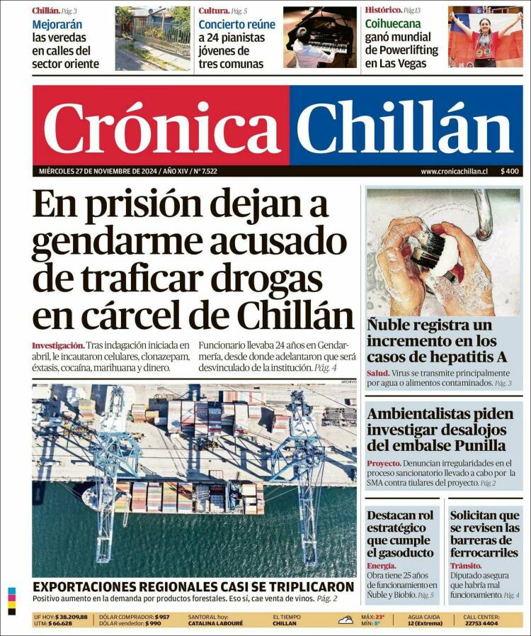 Portada de Crónica Chillán (Chile)