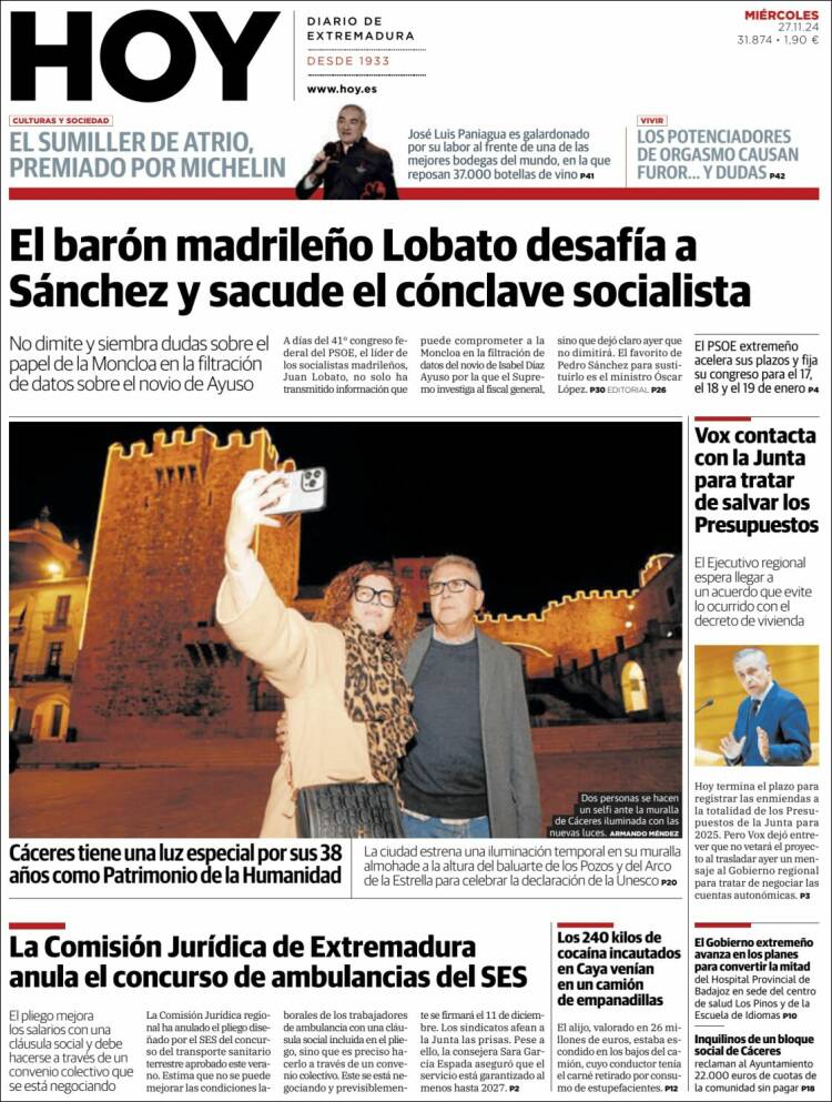 Portada de Hoy - Caceres (España)