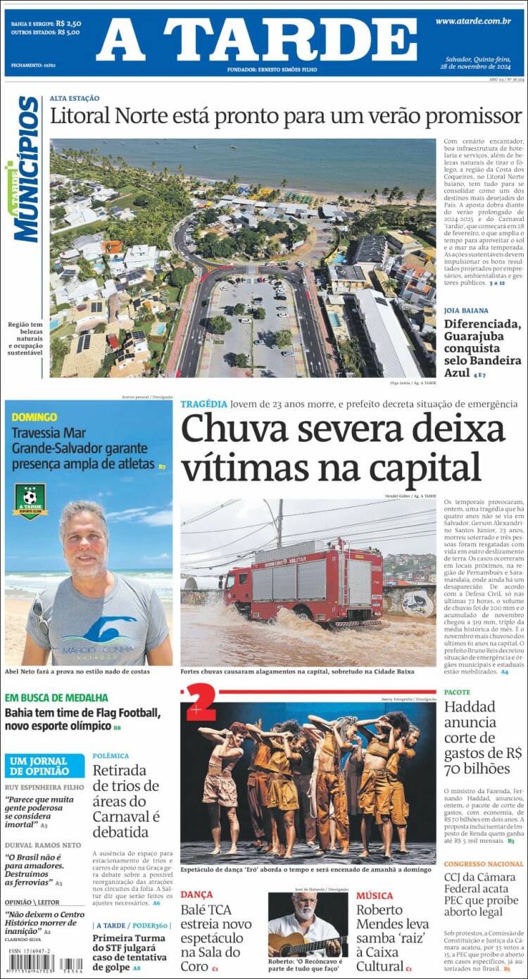 Portada de Diário A Tarde (Brasil)
