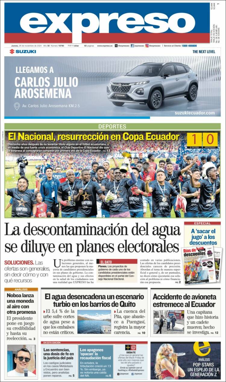 Portada de Expreso (Ecuador)