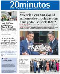 Portada de 20 Minutos - Valencia (España)