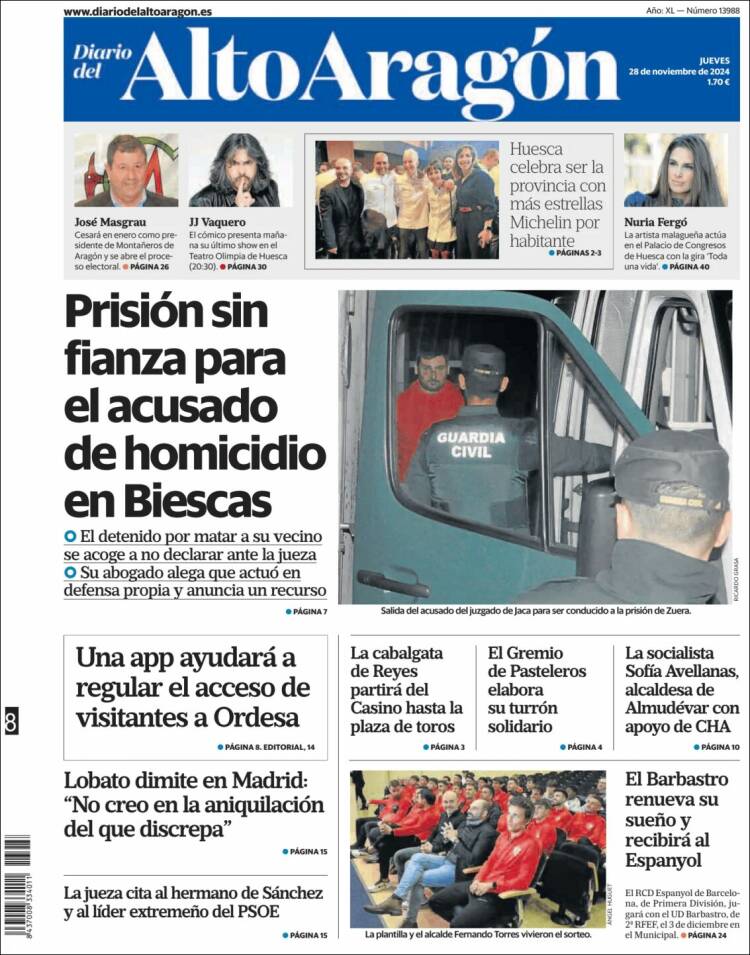 Portada de Diario del AltoAragón (España)