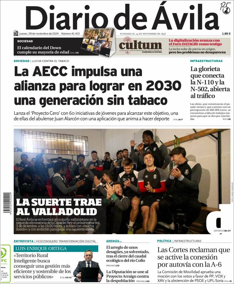 Portada de Diario de Ávila (España)