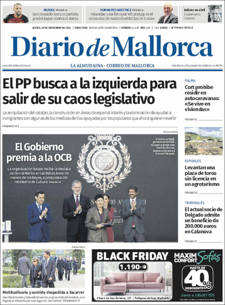 Portada de Diario de Mallorca (España)