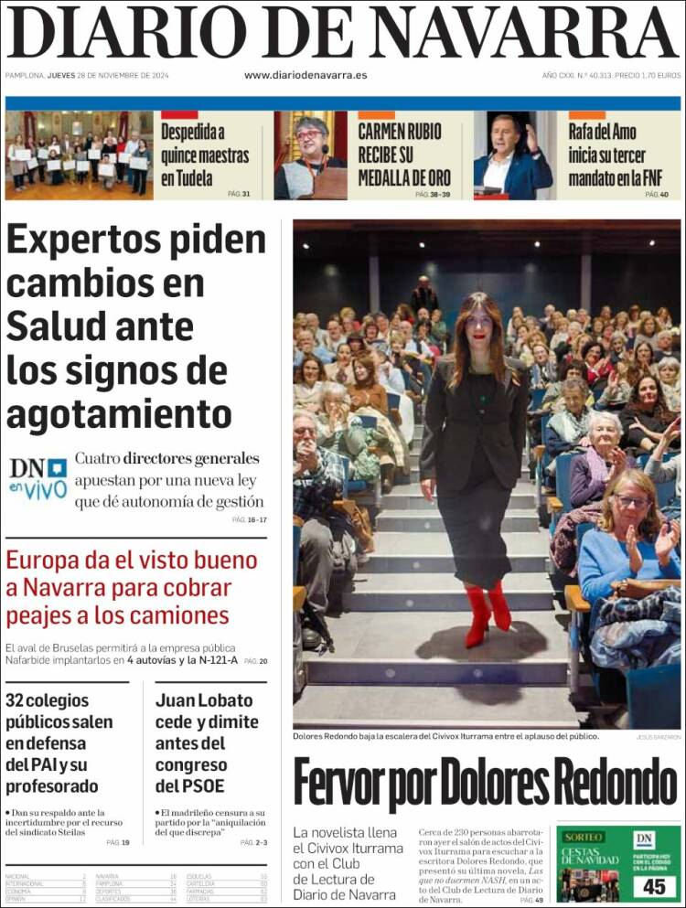 Portada de Diario de Navarra (España)