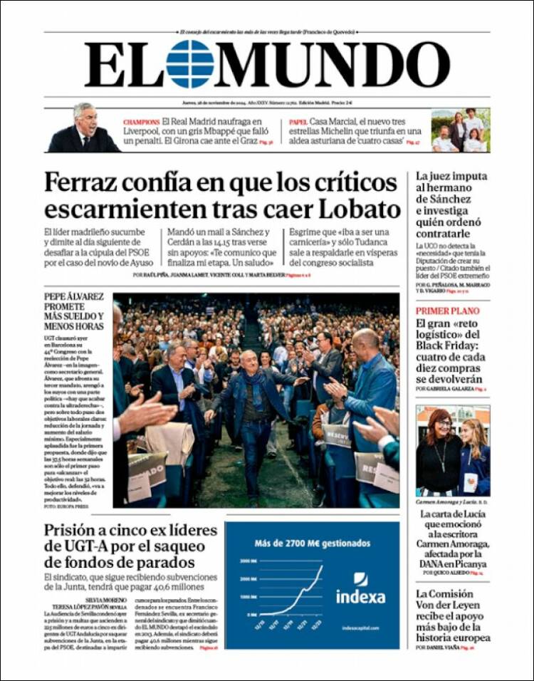 Portada de El Mundo (España)