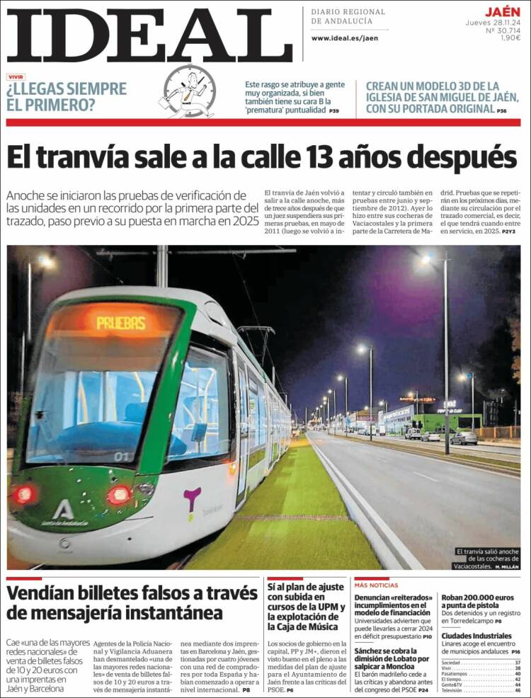 Portada de El Ideal de Jaén (España)