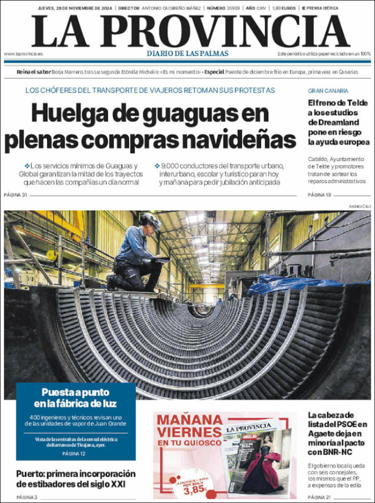 Portada de La Provincia (España)