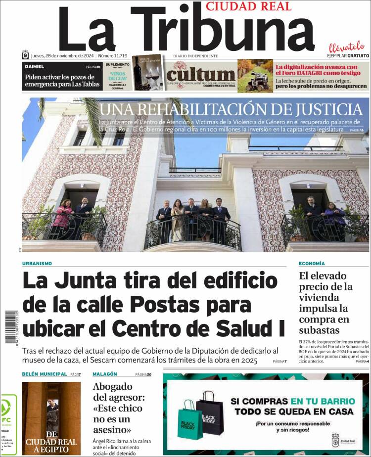 Portada de La Tribuna de Ciudad Real (España)