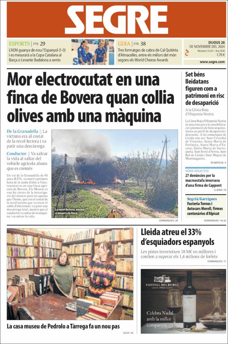 Portada de Segre (España)