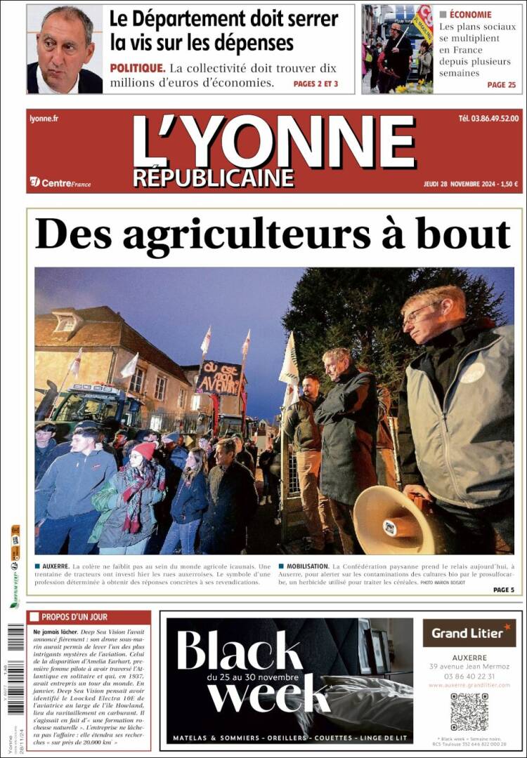 Portada de L'Yonne-Républicaine (Francia)