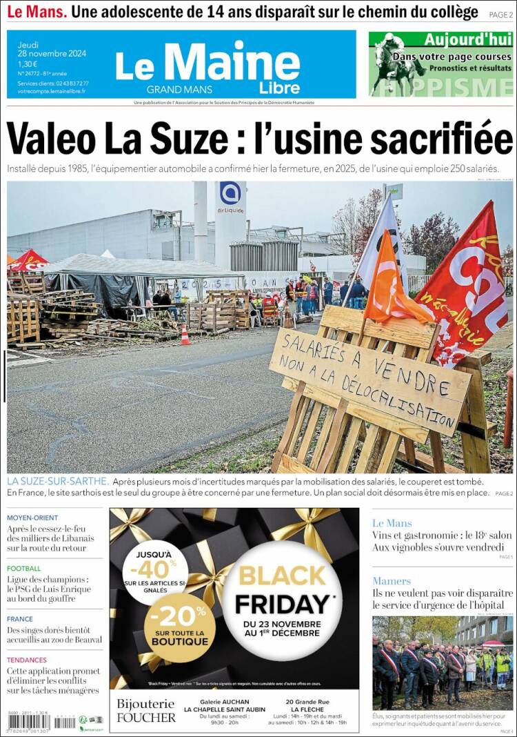 Portada de Le Maine Libre (Francia)
