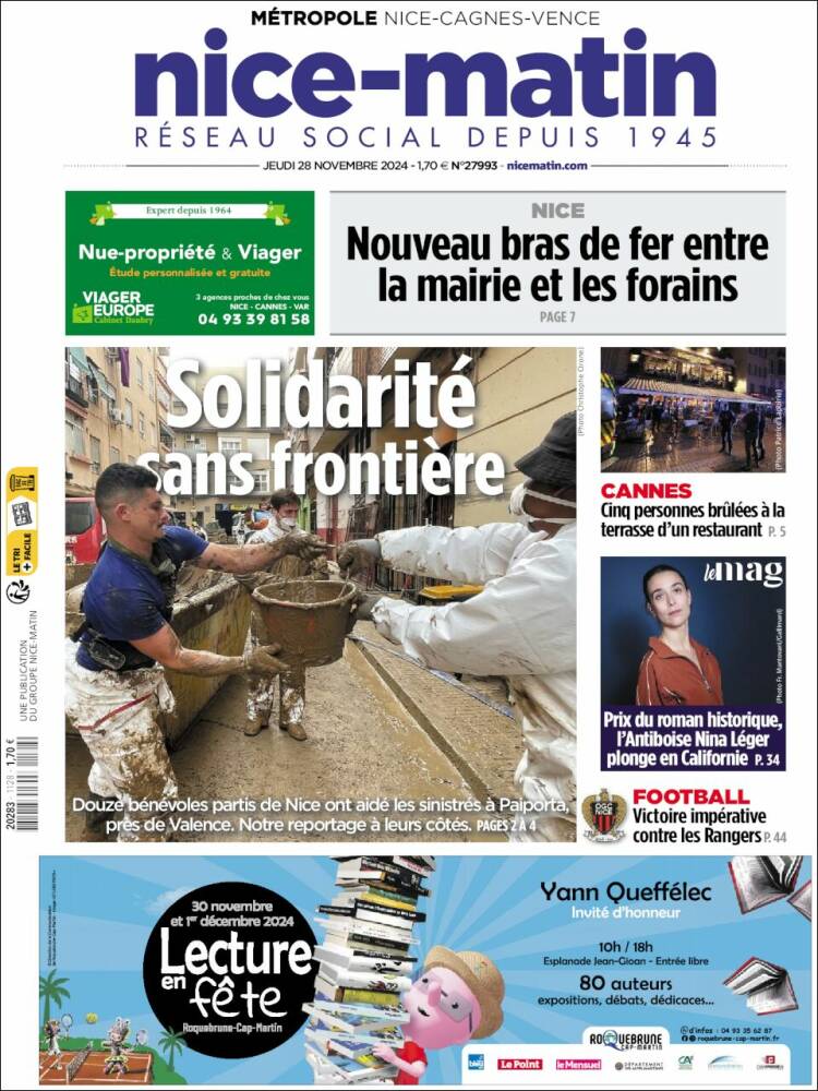 Portada de Nice-Matin (Francia)