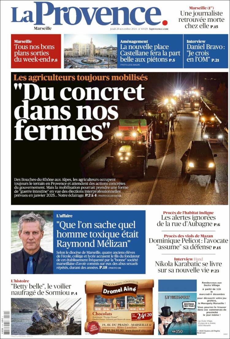 Portada de La Provence (Francia)