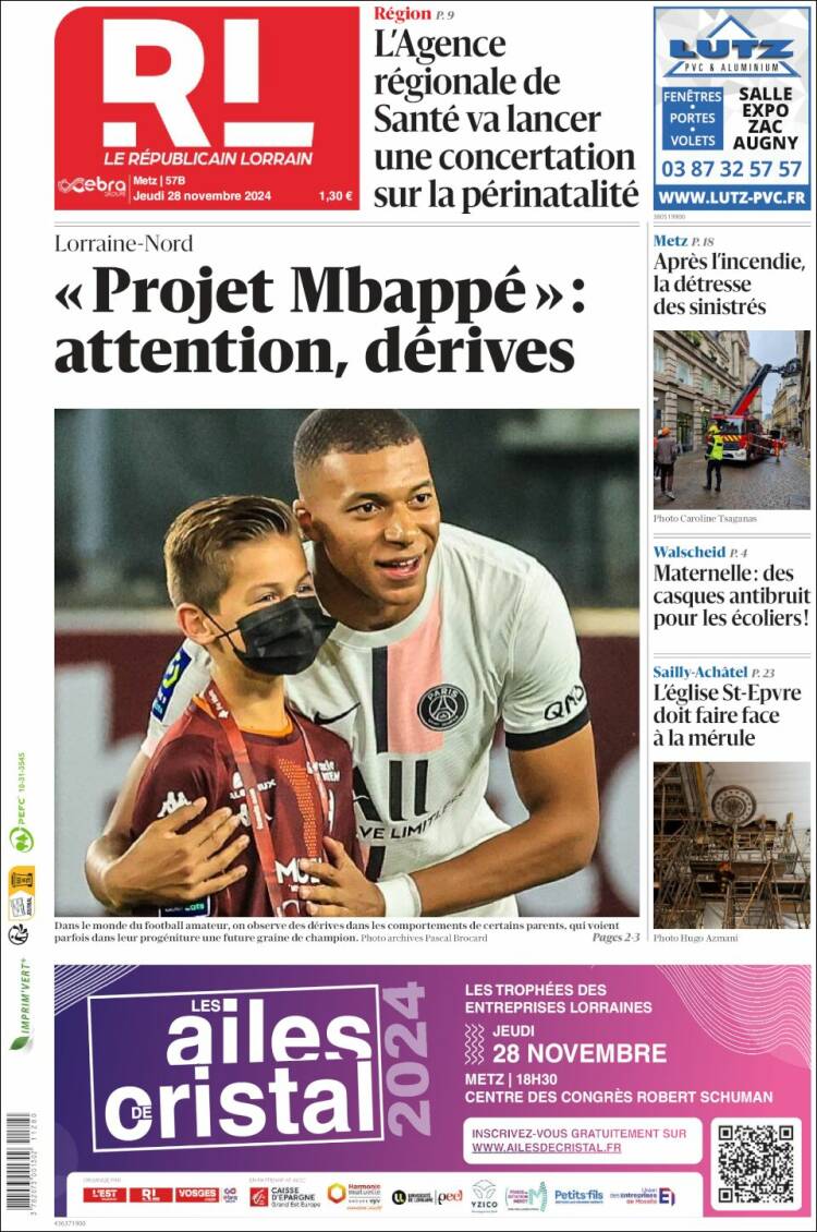 Portada de Le Republicain Lorrain (Francia)