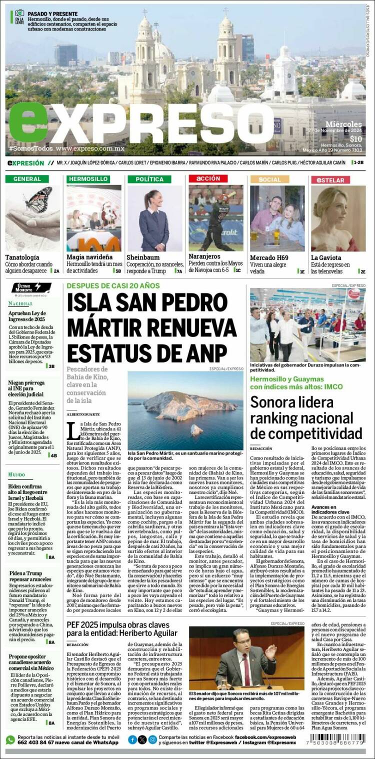 Portada de Expreso (México)
