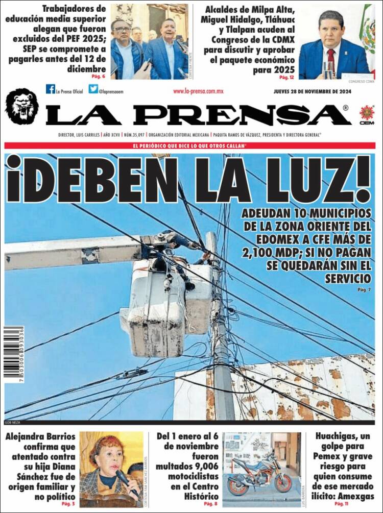 Portada de La Prensa (México)