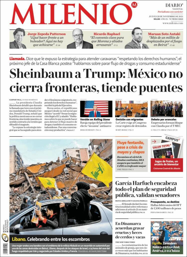 Portada de Milenio (México)