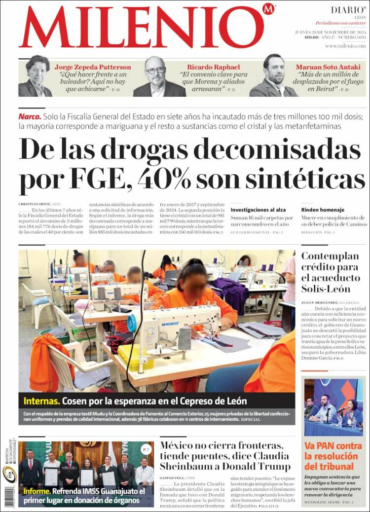 Portada de Milenio de León (México)