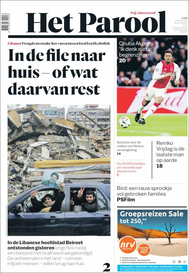 Portada de Het Parool (Pa&iacute;ses Bajos)