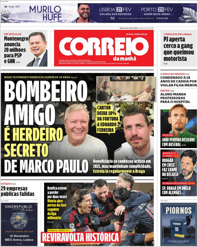 Portada de Correio da Manhã (Portugal)