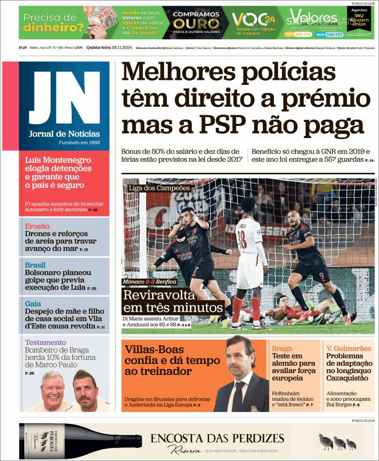 Portada de Jornal de Notícias (Portugal)