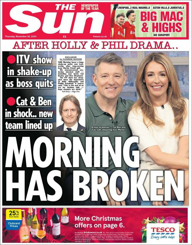 Portada de The Sun (Reino Unido)