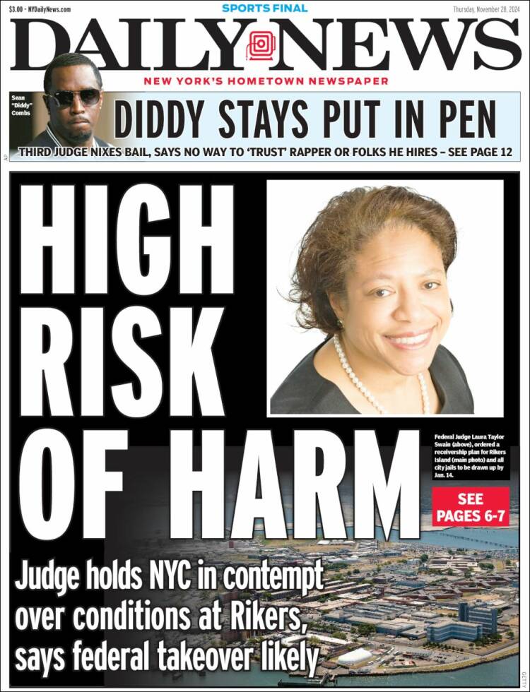 Portada de Daily News - New York (USA)