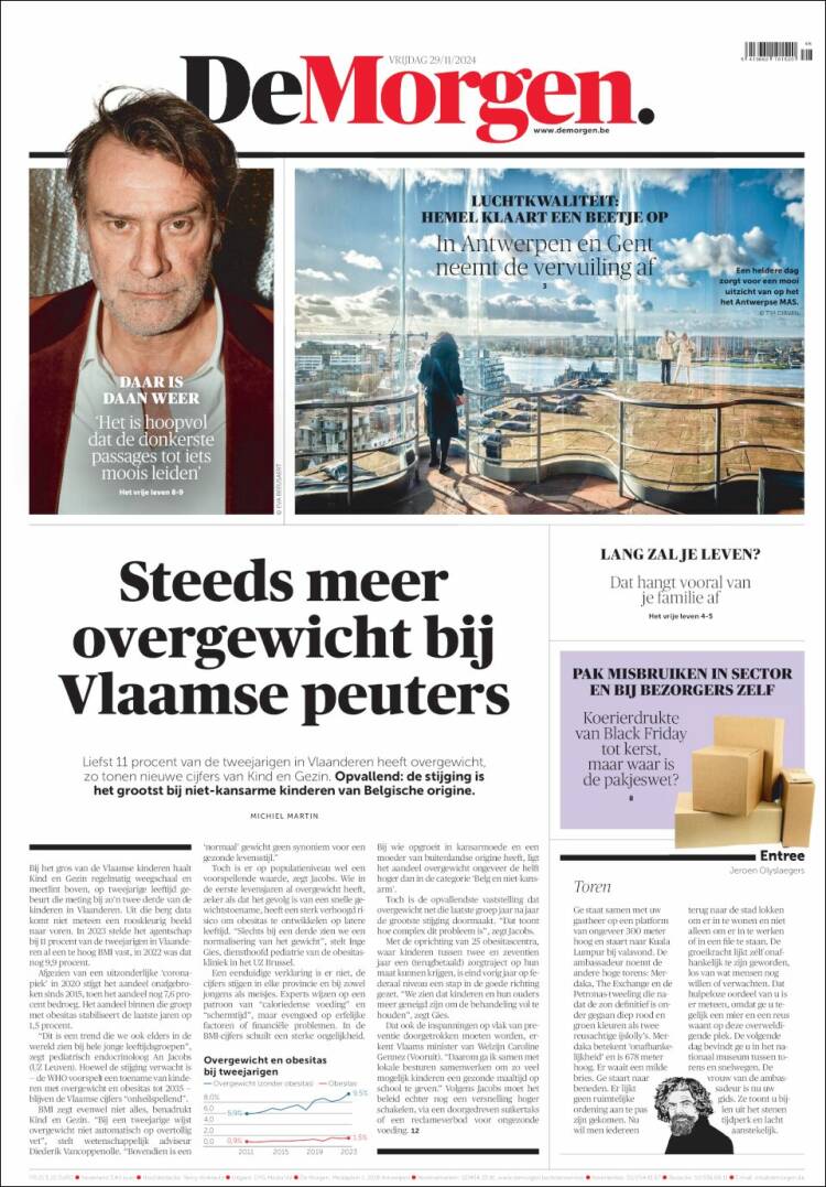 Portada de De Morgen (B&eacute;lgica)