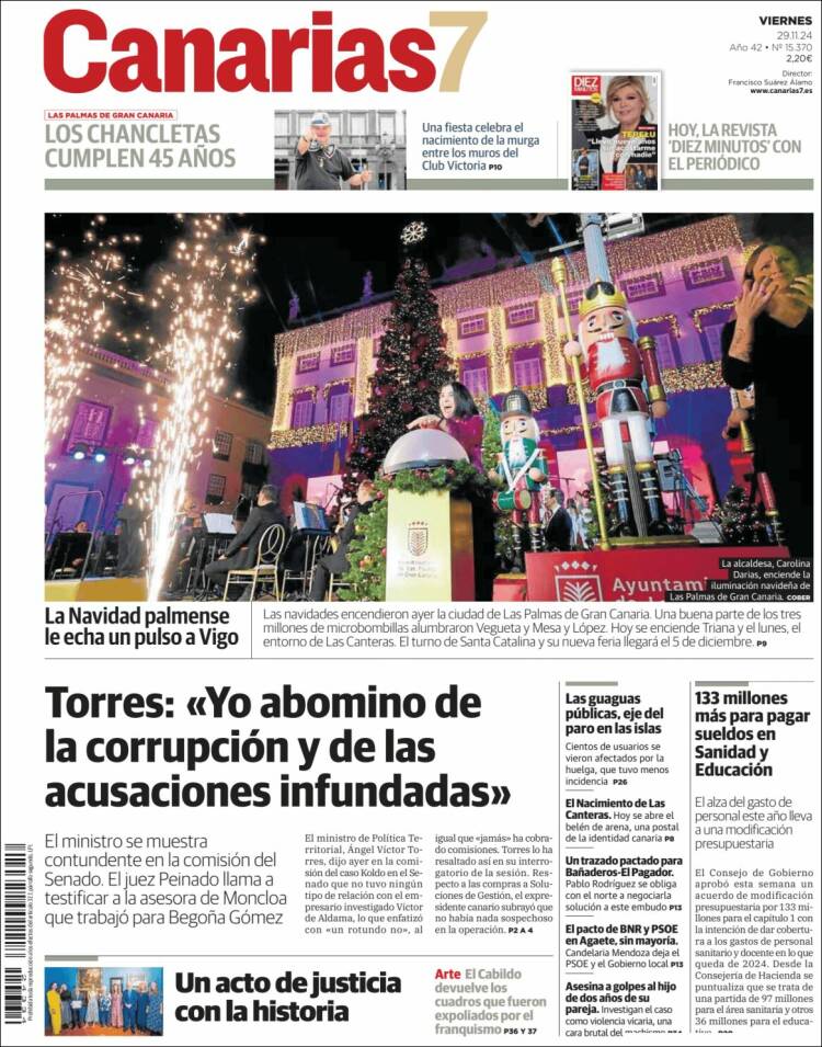 Portada de Canarias 7 (España)