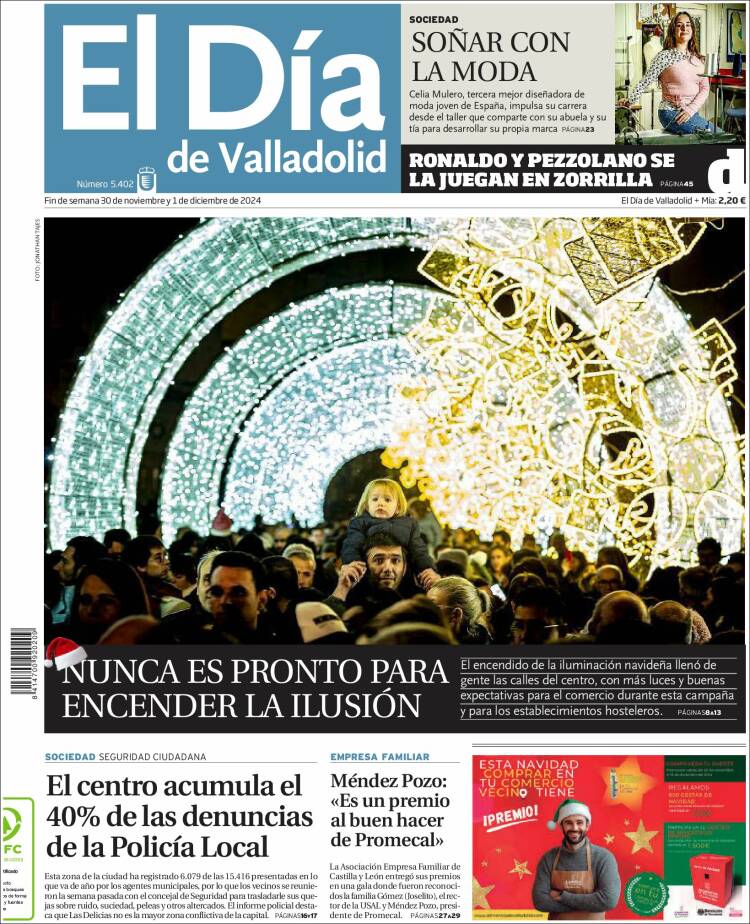 Portada de El Día de Valladolid (Espagne)